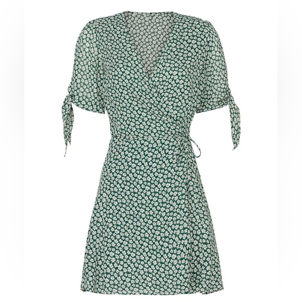 Sammy Green Floral Wrap Dress from Reformation - Picture 5 of 12